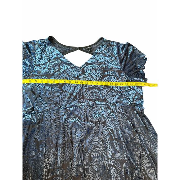 Torrid Blue Floral Velvet Burnout Dress - Size 4X - Picture 5 of 16